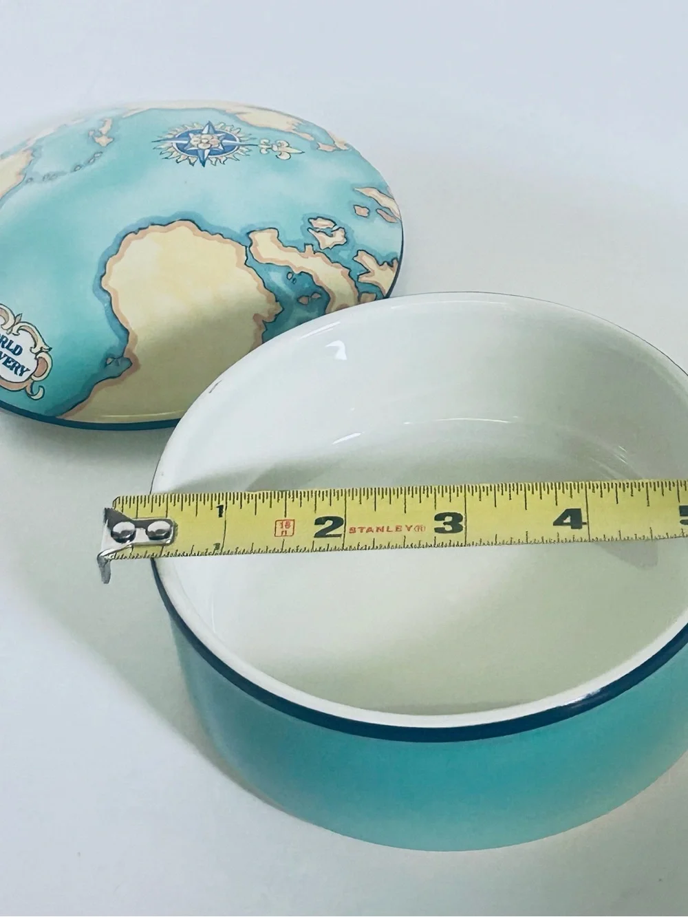 Tiffany & Co. Blue World Discovery Trinket Box with Bag and Tissue 2000